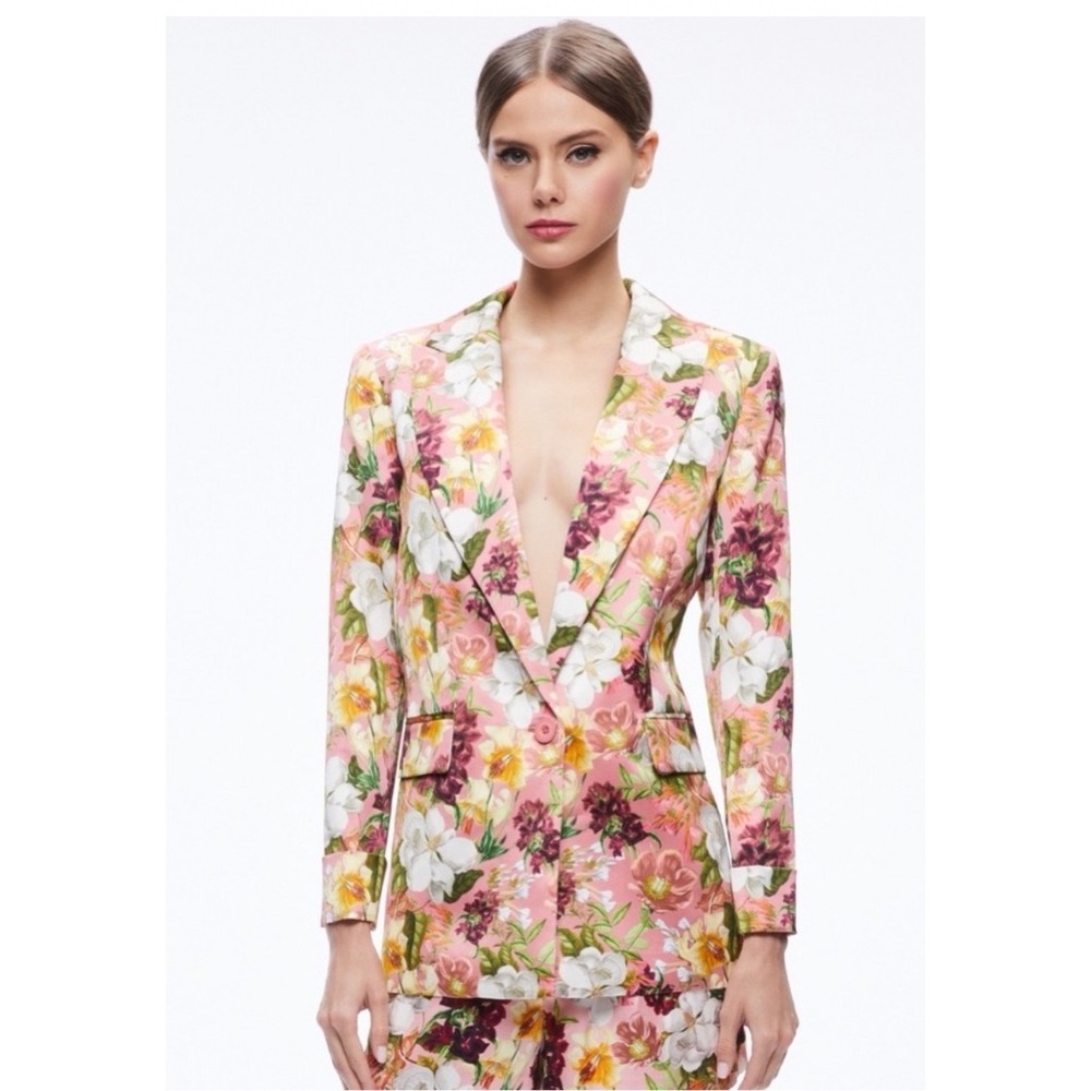 Alice + Olivia Justin Juniper Floral Rose Blazer Size 6 NWT